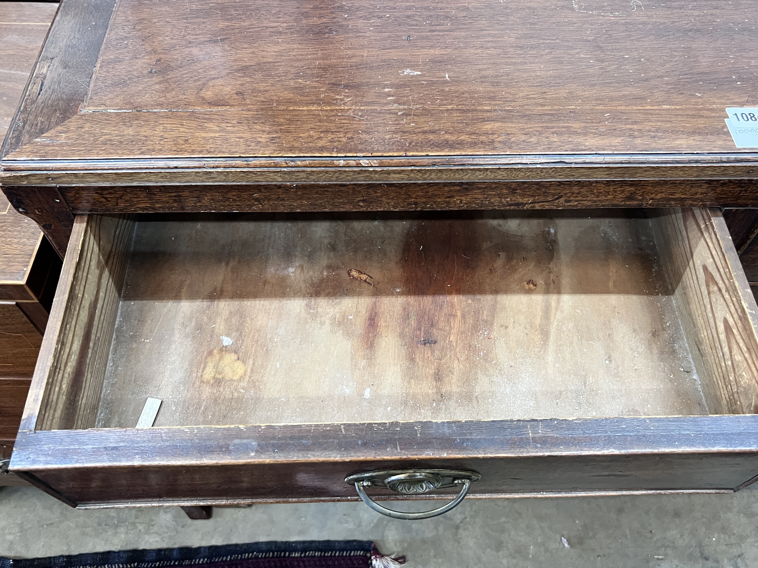 A George III mahogany five drawer chest, width 121cm, depth 45cm, height 92cm